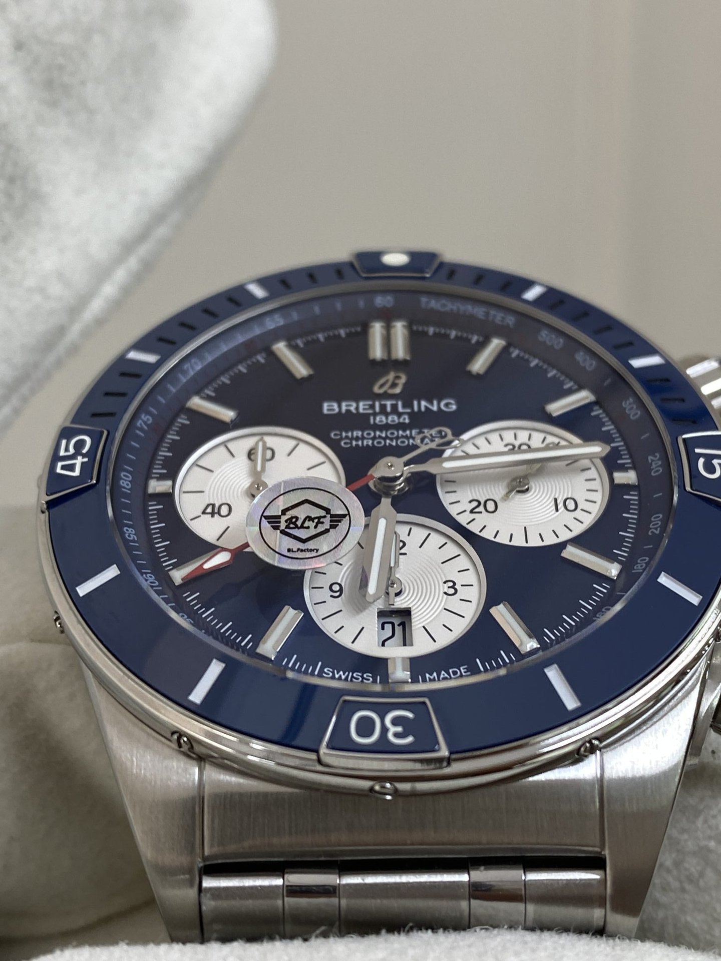 Breitling Super Chronomat B01 AB0136161C1A1 Blue Dial Best Replica BLF 44mm - 图片 4
