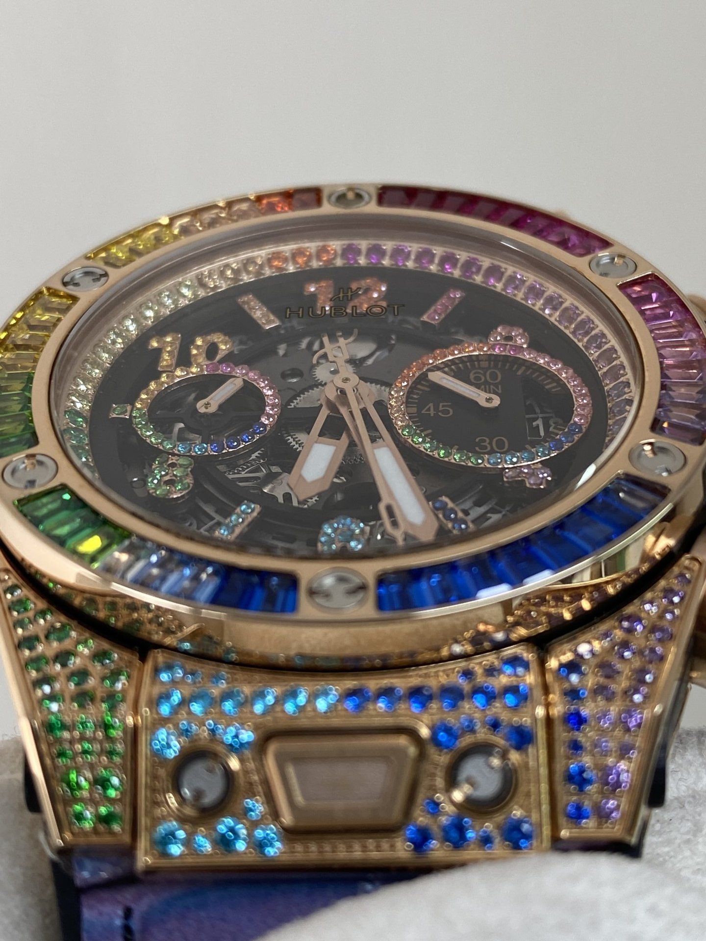 Hublot Big Bang Unico King Gold Rainbow Leather Strap Best Replica ZF 45mm - 图片 4