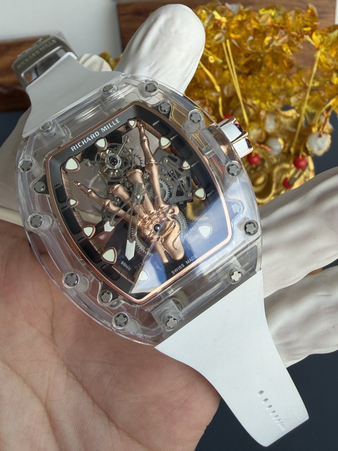 Richard Mille RM66 Flying Tourbillon Custom Made Real White Sapphire Top Quality 42.7mm x 49.94mm - 图片 3