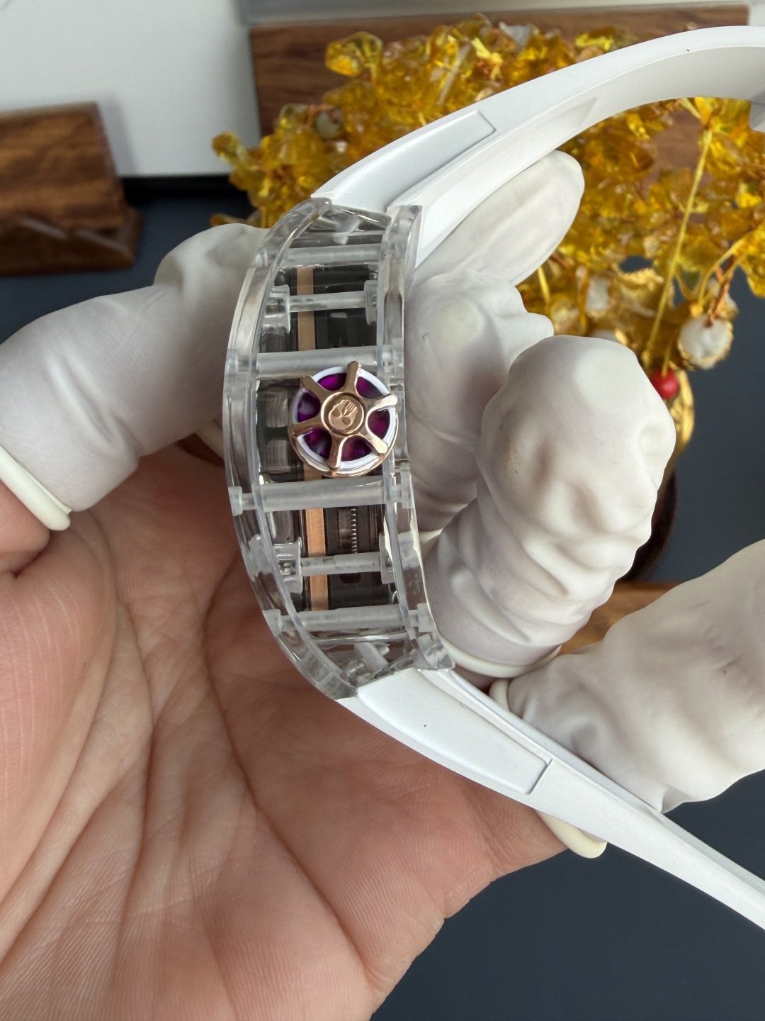 Richard Mille RM66 Flying Tourbillon Custom Made Real White Sapphire Top Quality 42.7mm x 49.94mm - 图片 8