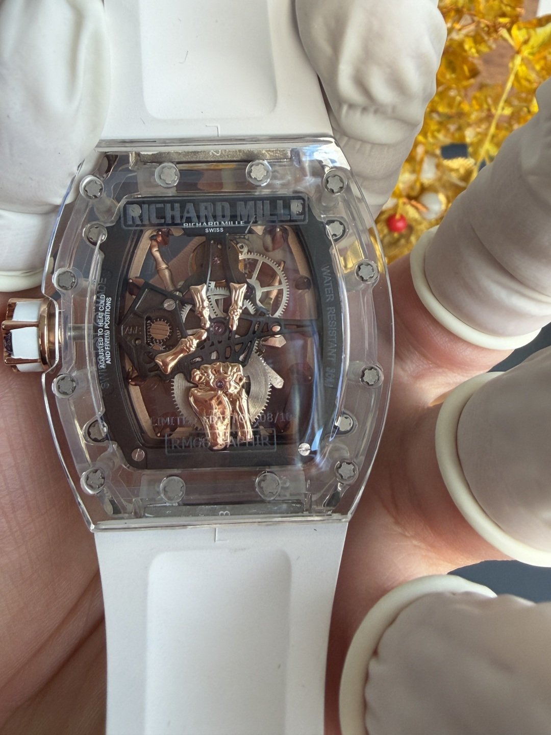 Richard Mille RM66 Flying Tourbillon Custom Made Real White Sapphire Top Quality 42.7mm x 49.94mm - 图片 9