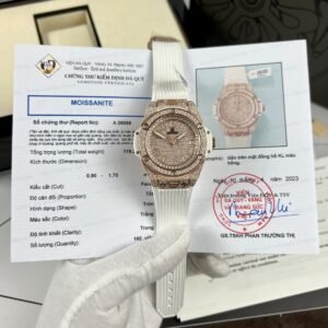 Hublot Big Bang One Click King Gold Pave White Full Moissanite Replica 39mm
