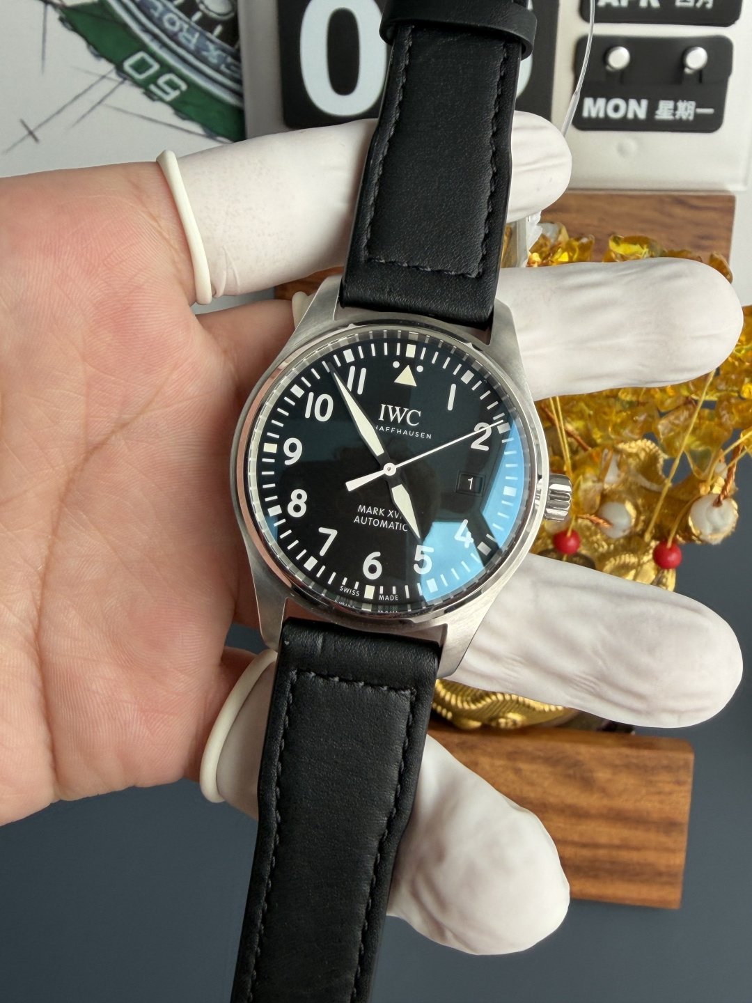 IWC Pilot Mark XVIII IW327001 Black Arabic Dial Leather Strap 1:1 Best Replica 40mm - 图片 3