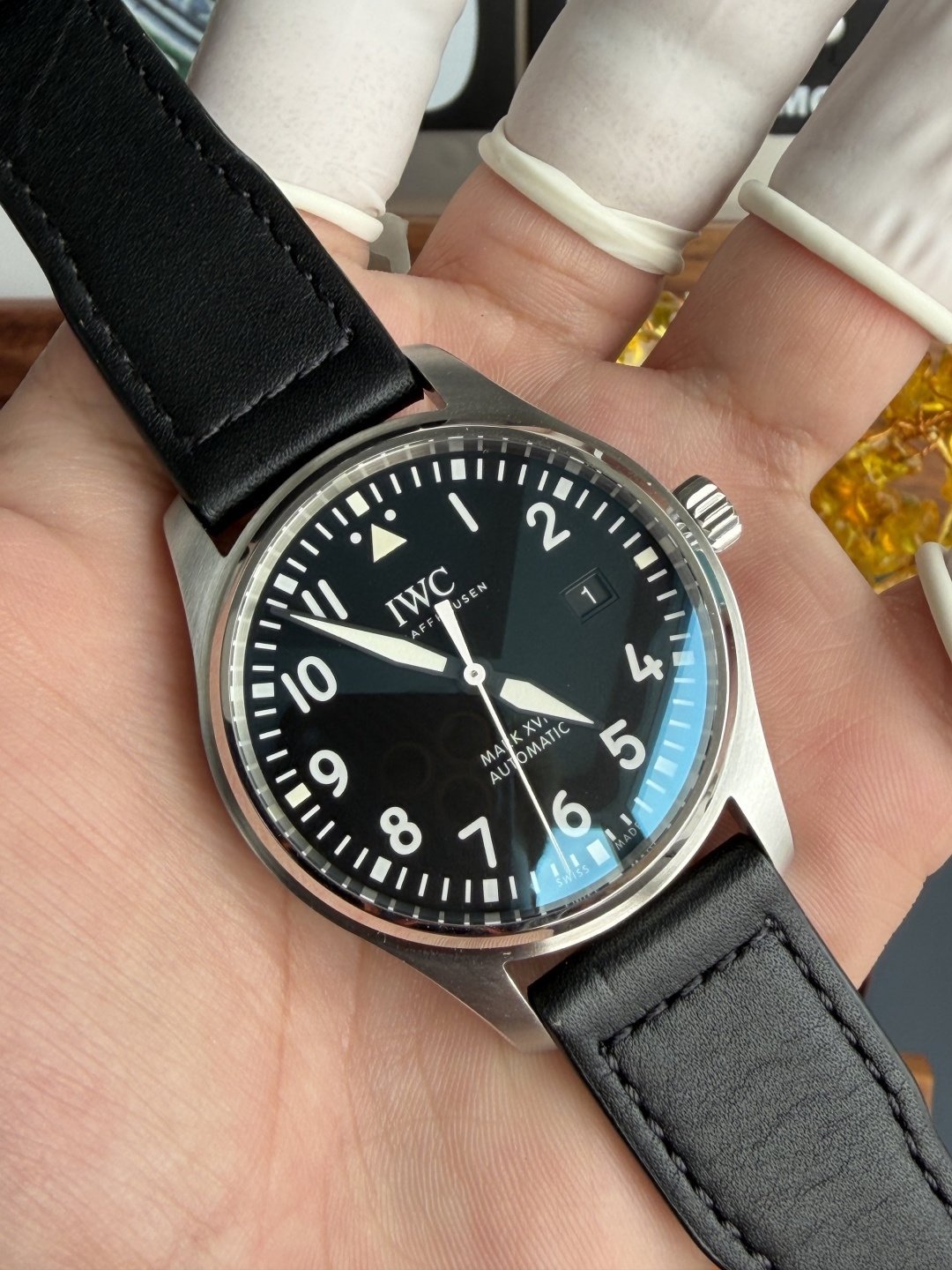 IWC Pilot Mark XVIII IW327001 Black Arabic Dial Leather Strap 1:1 Best Replica 40mm - 图片 4