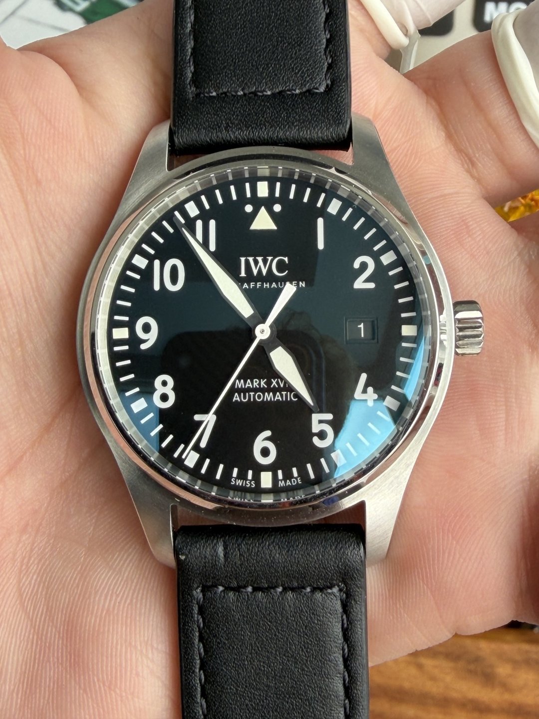 IWC Pilot Mark XVIII IW327001 Black Arabic Dial Leather Strap 1:1 Best Replica 40mm - 图片 5