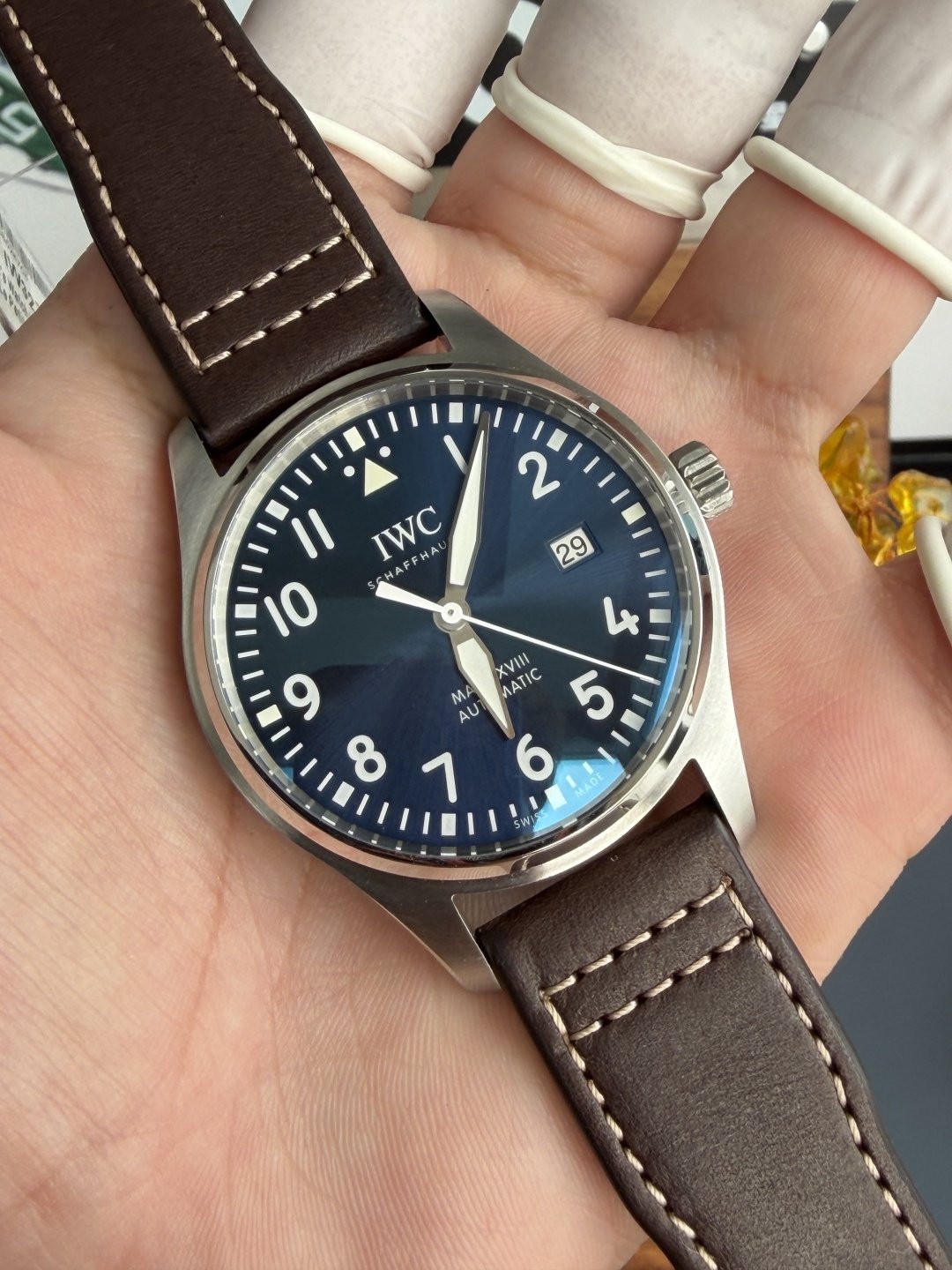IWC Pilot Mark XVIII Le Petit Prince IW327004 Blue Dial Leather Strap 1:1 Best Replica 40mm - 图片 4