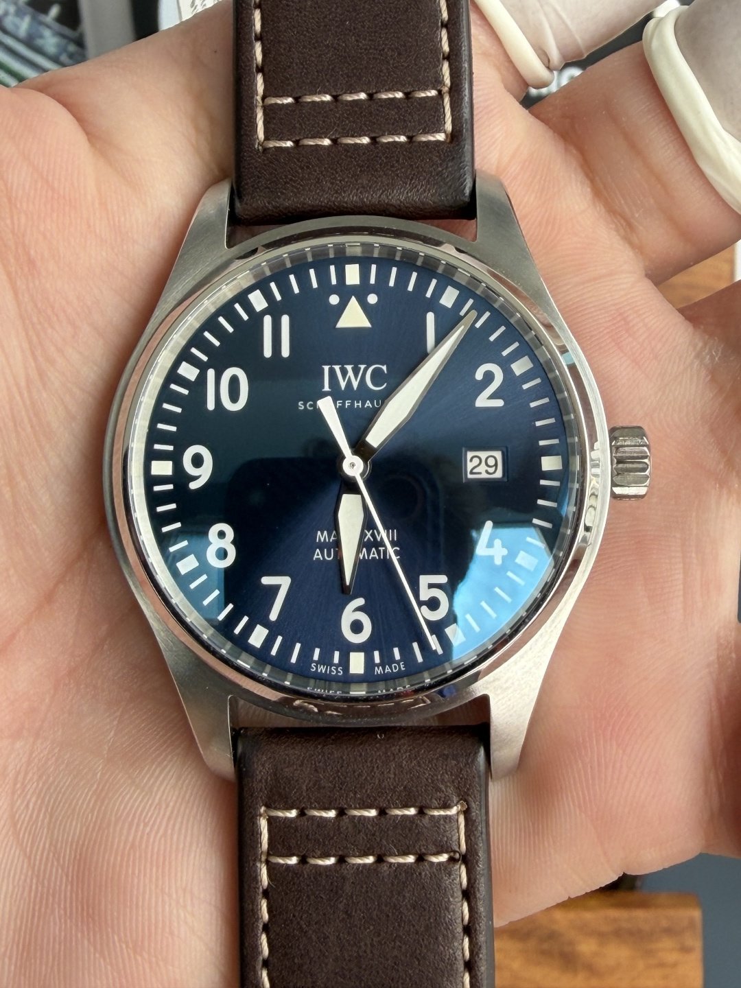 IWC Pilot Mark XVIII Le Petit Prince IW327004 Blue Dial Leather Strap 1:1 Best Replica 40mm - 图片 5