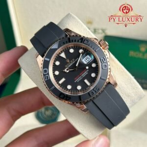 Rolex Yacht-Master 126655 Rose Gold Black Dial Top Quality Replica 40mm