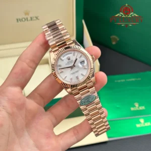 Rolex Day-Date 228235 Rose Gold Sundust Baguette Diamond Dial Super Clone Gained Weight 210g RCF 40mm