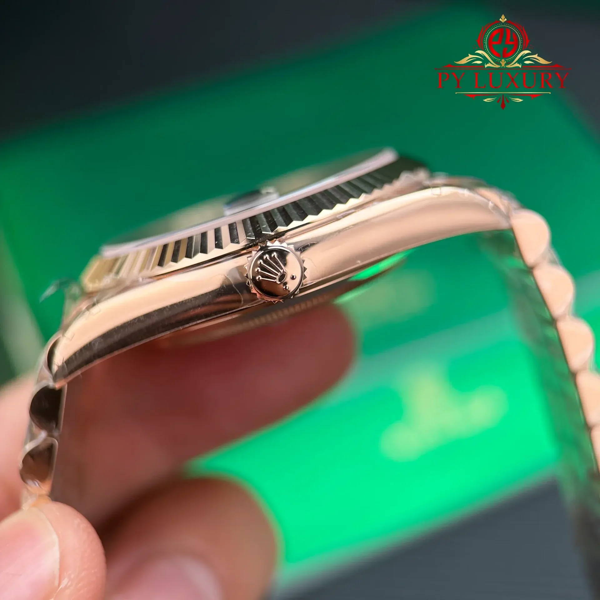 Rolex Day-Date 228235 Rose Gold Sundust Baguette Diamond Dial Super Clone Gained Weight 210g RCF 40mm - 图片 12