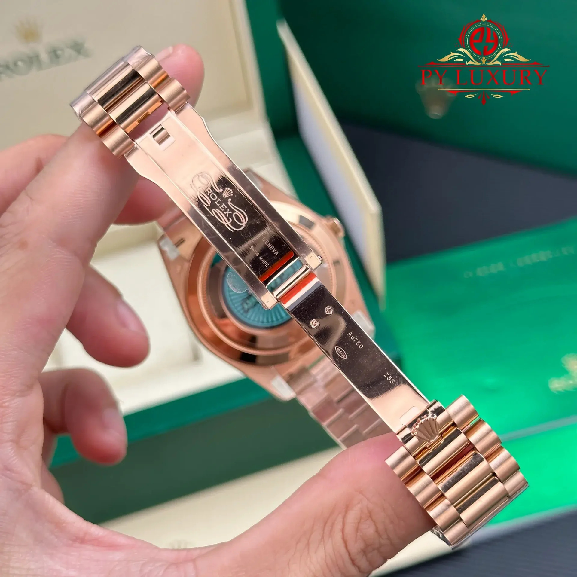 Rolex Day-Date 228235 Rose Gold Sundust Baguette Diamond Dial Super Clone Gained Weight 210g RCF 40mm - 图片 14