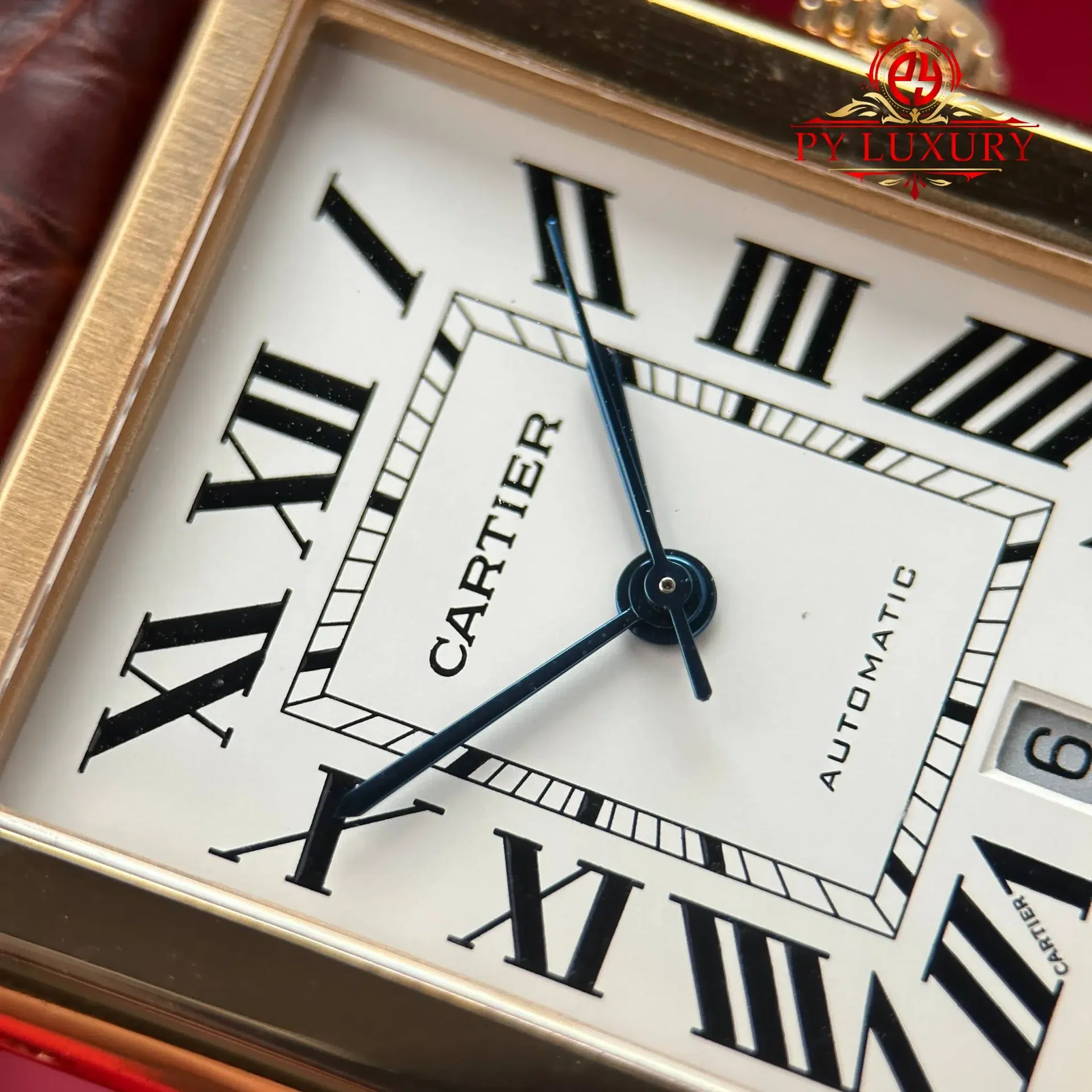 Cartier Tank Solo XL Automatic Rose Gold Brown Leather Strap Best Replica AF 31 x 41mm - 图片 5