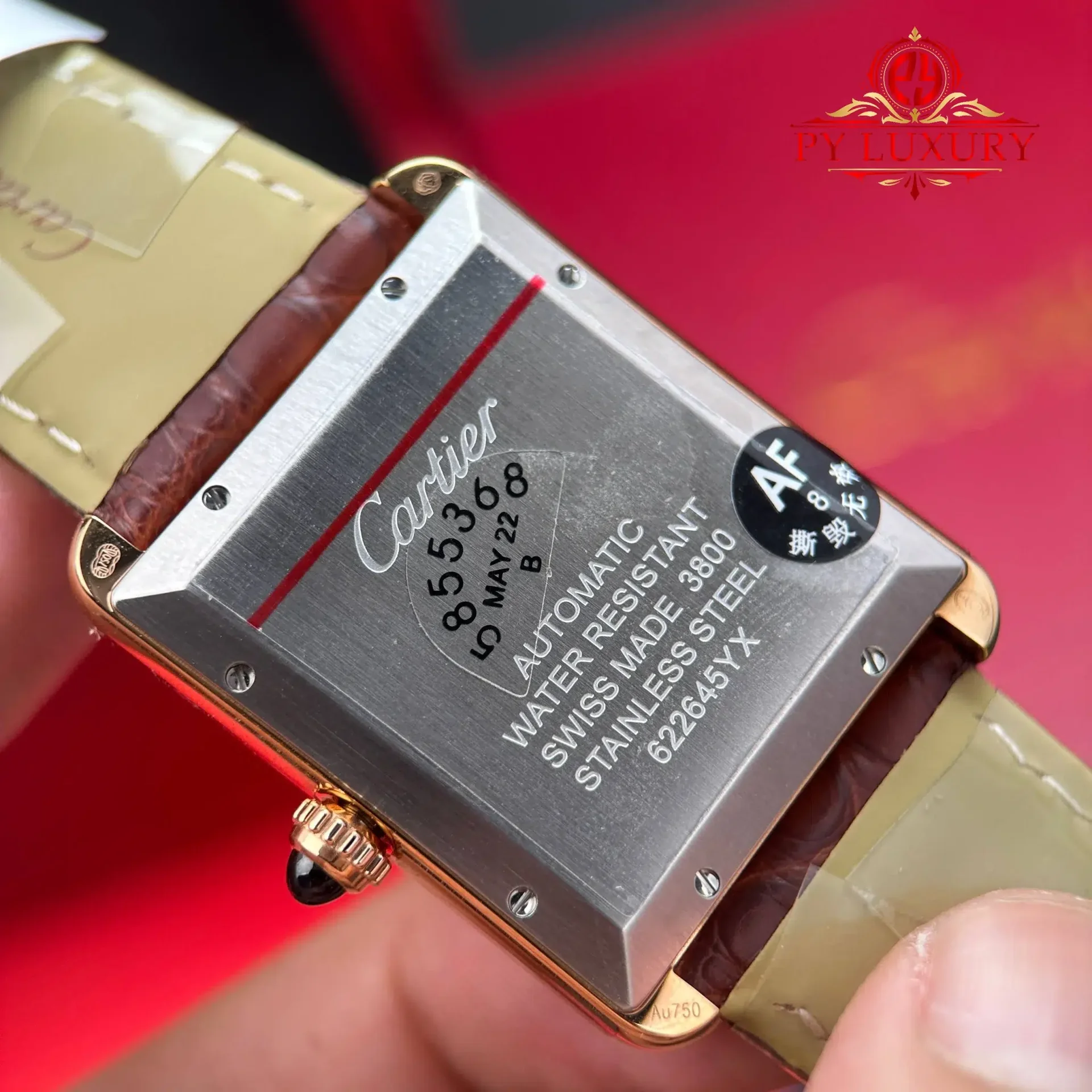 Cartier Tank Solo XL Automatic Rose Gold Brown Leather Strap Best Replica AF 31 x 41mm - 图片 10