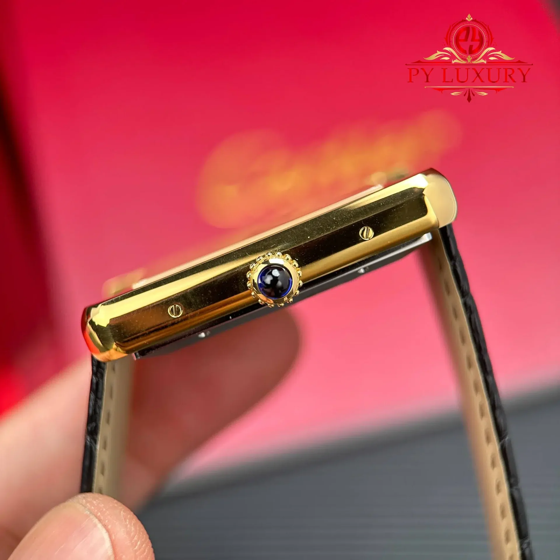 Cartier Tank Solo XL Automatic Yellow Gold Black Leather Strap Best Replica AF 31 x 41mm - 图片 9
