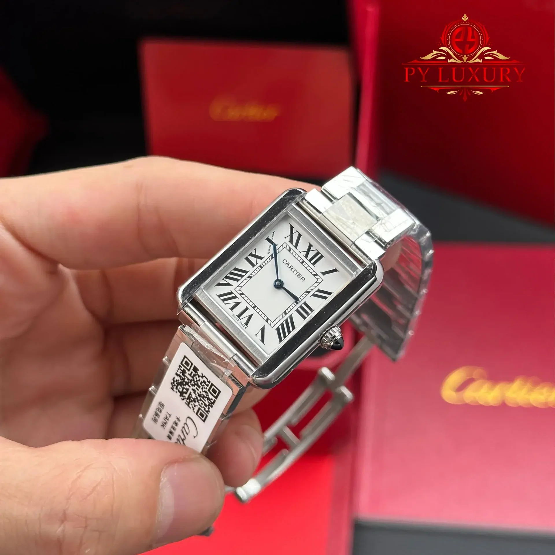 Cartier Tank Solo Small Model W5200013 Silver Dial Steel Bracelet Best Replica AF 24.4mm x 31mm - 图片 4