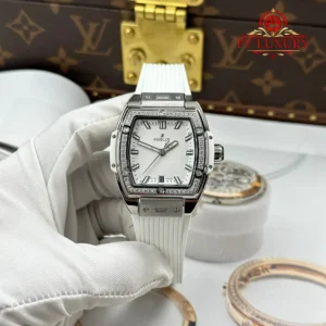 Hublot Spirit of Big Bang Titanium White Diamonds White Dial Rubber Strap Replica 39mm