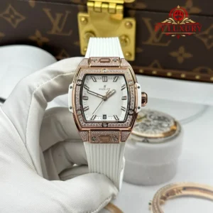 Hublot Spirit of Big Bang King Gold White Pavé Rubber Strap Replica 39mm