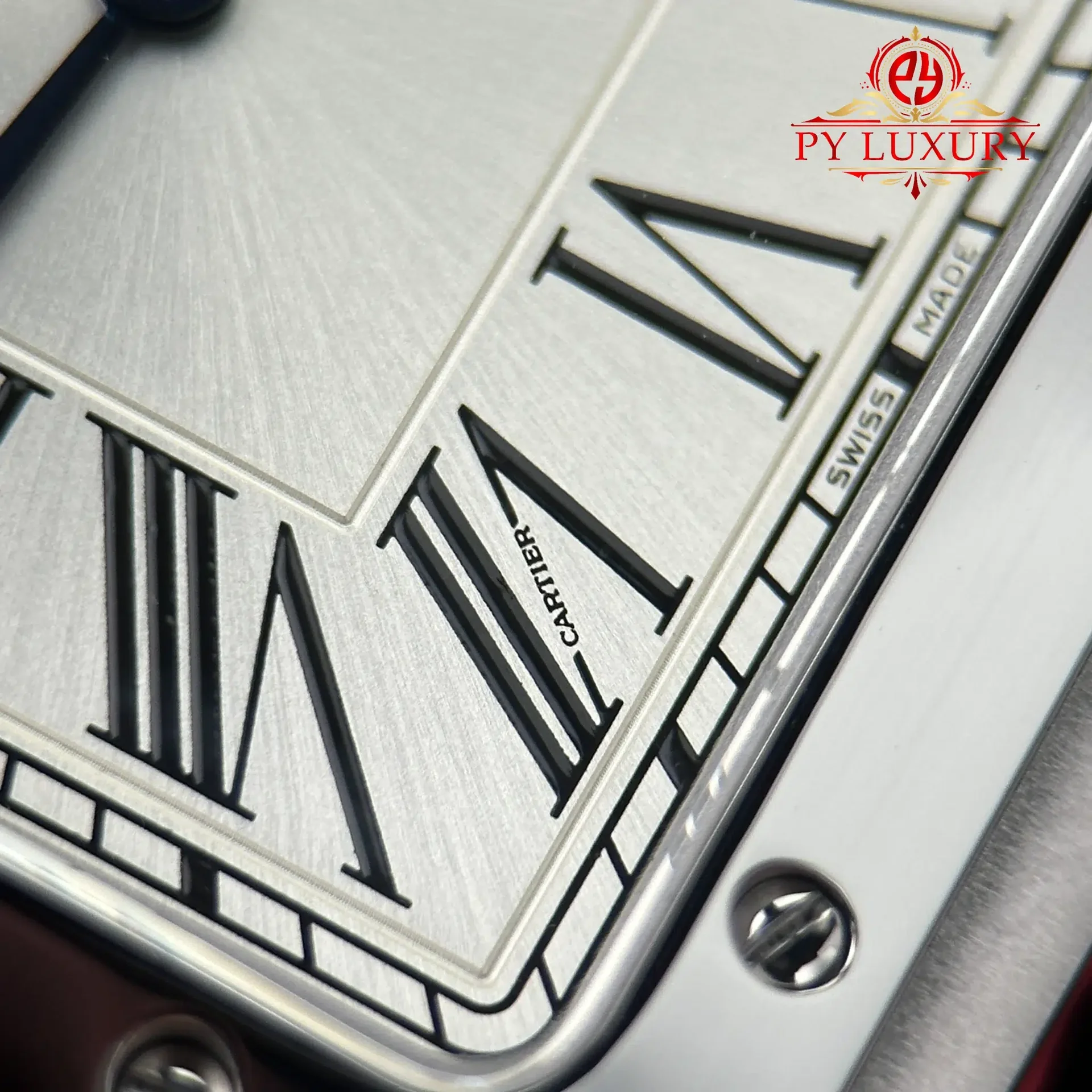 Cartier Santos Dumont Steel Extra Large Model Silver Dial Leather Strap Replica 46.6 mm x 33.9 mm - 图片 8