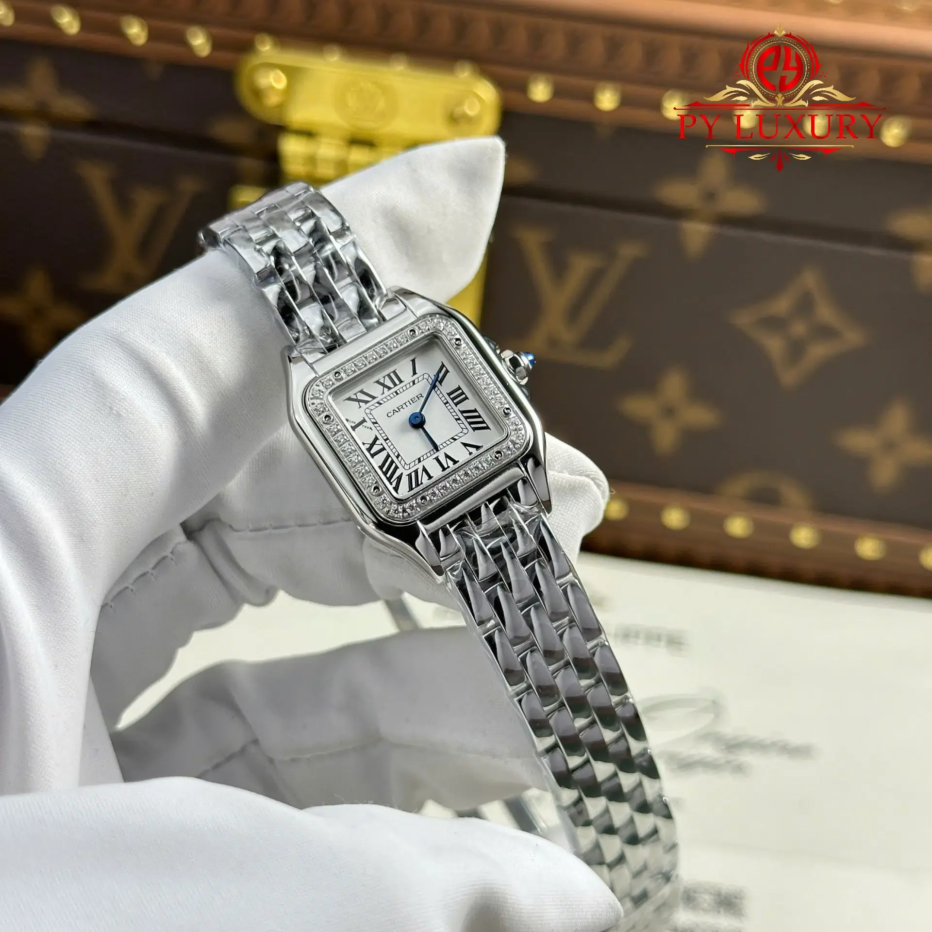 Cartier Panthère Steel Small Model White Dial Diamond Bezel Best Replica BVF 22mm x 30mm - 图片 2