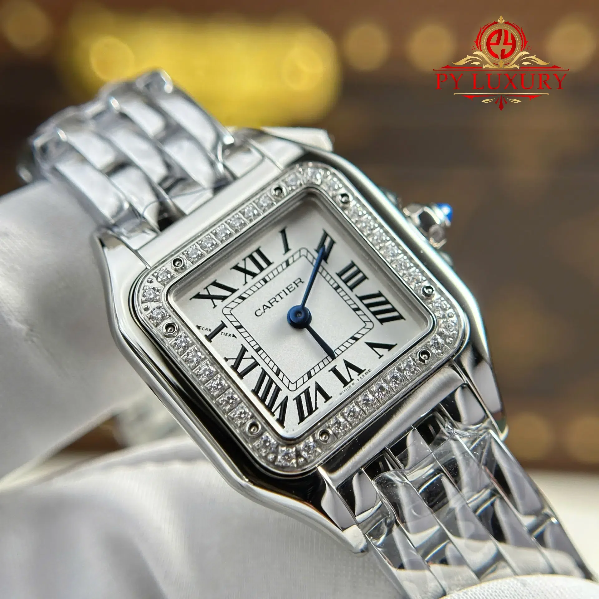 Cartier Panthère Steel Small Model White Dial Diamond Bezel Best Replica BVF 22mm x 30mm - 图片 4