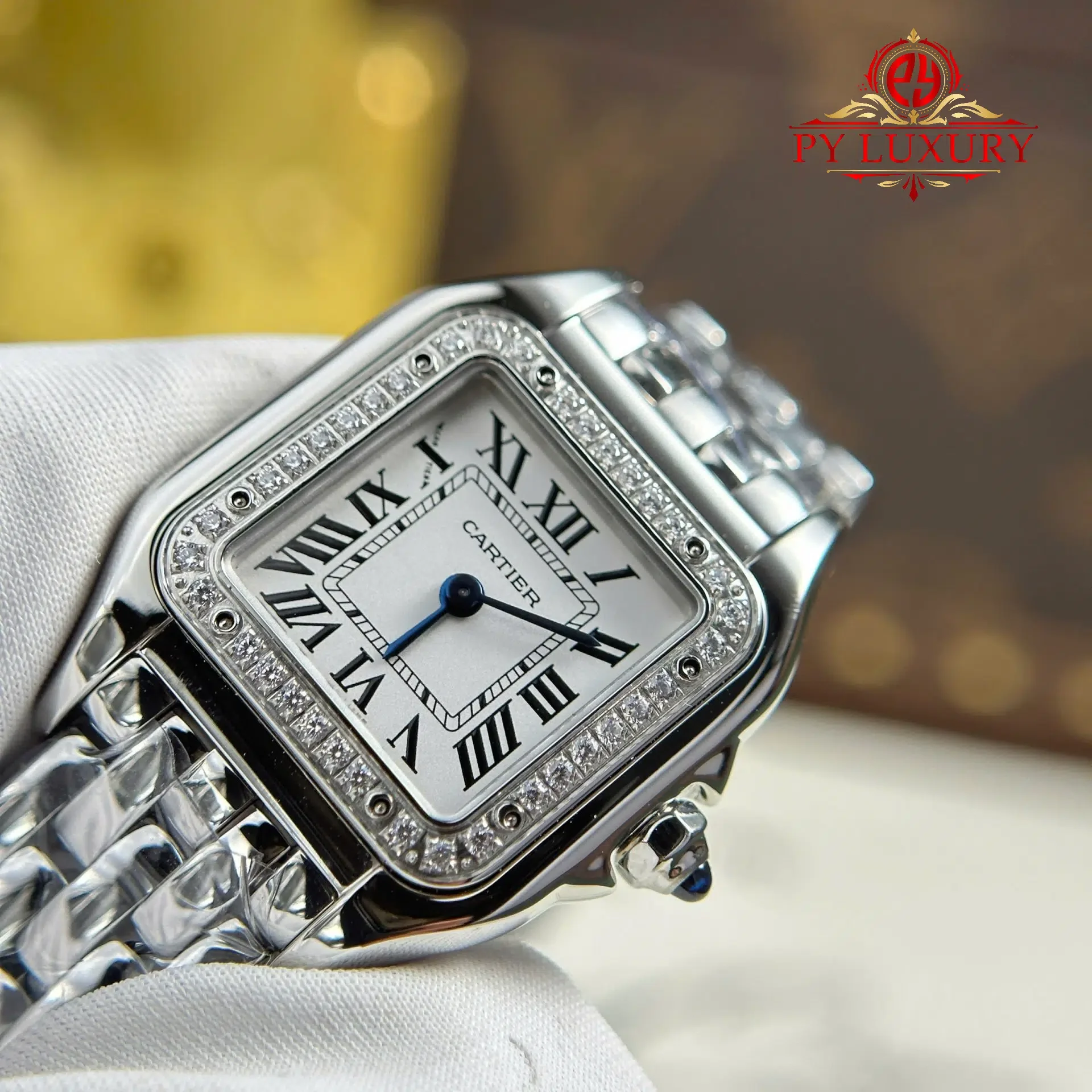 Cartier Panthère Steel Small Model White Dial Diamond Bezel Best Replica BVF 22mm x 30mm - 图片 5