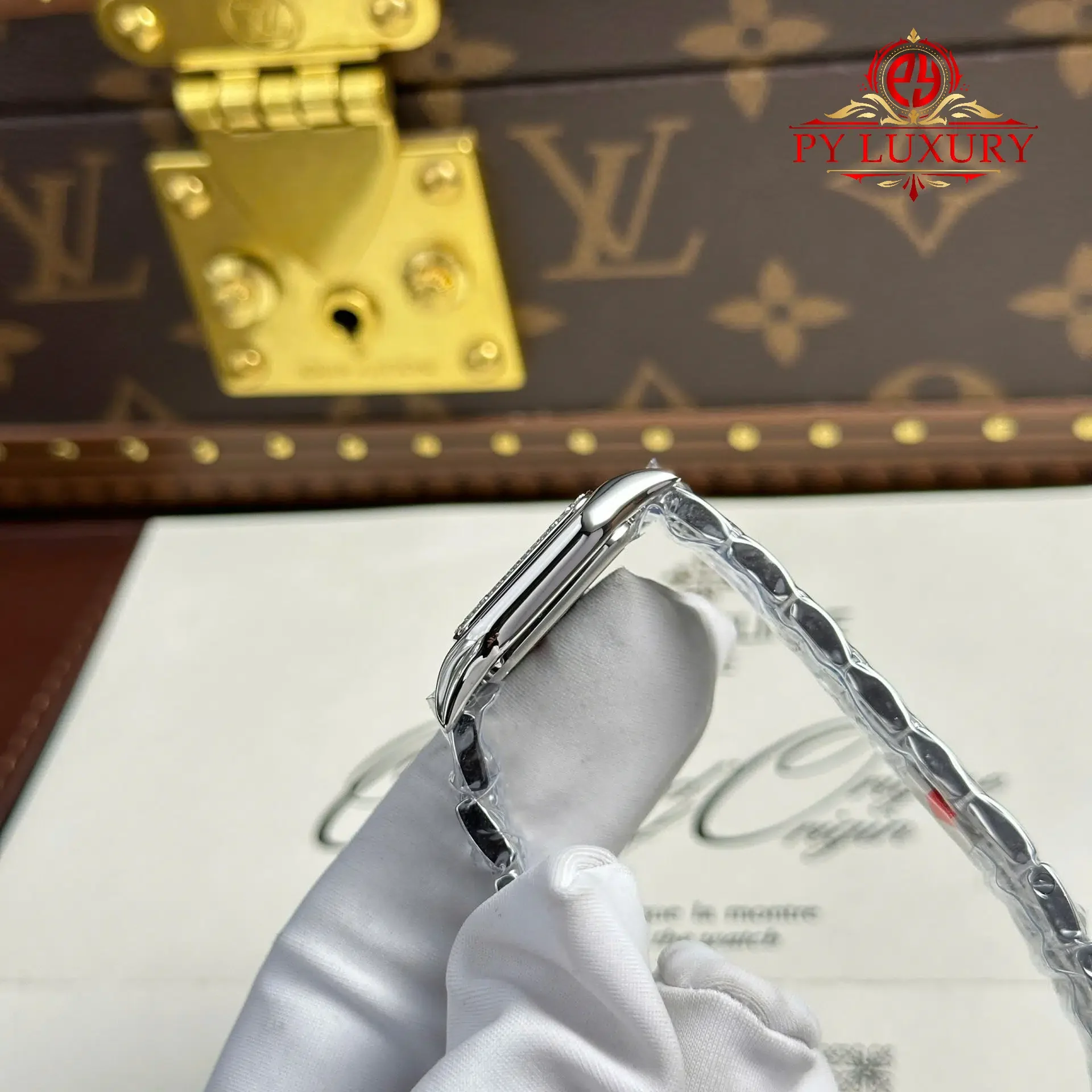 Cartier Panthère Steel Small Model White Dial Diamond Bezel Best Replica BVF 22mm x 30mm - 图片 6