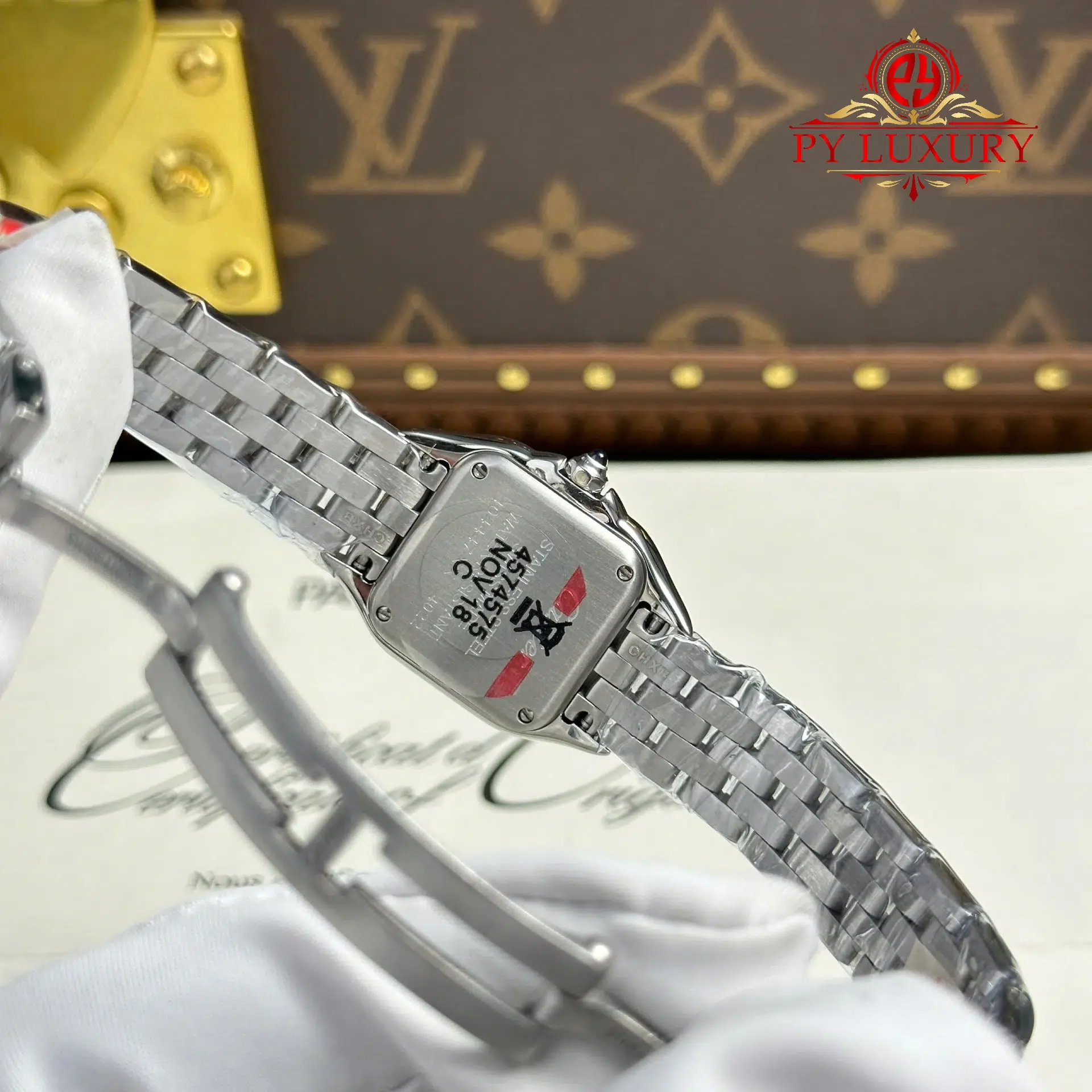 Cartier Panthère Steel Small Model White Dial Diamond Bezel Best Replica BVF 22mm x 30mm - 图片 8