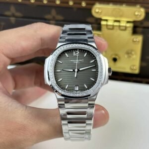 Patek Philippe Nautilus 7118/1200A-011 Grey Dial Diamond Bezel Super Clone 35.2mm
