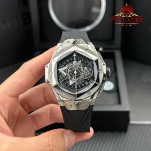 Hublot Big Bang Sang Bleu II Titanium Black Dial Rubber Strap Best Replica BBF 45mm