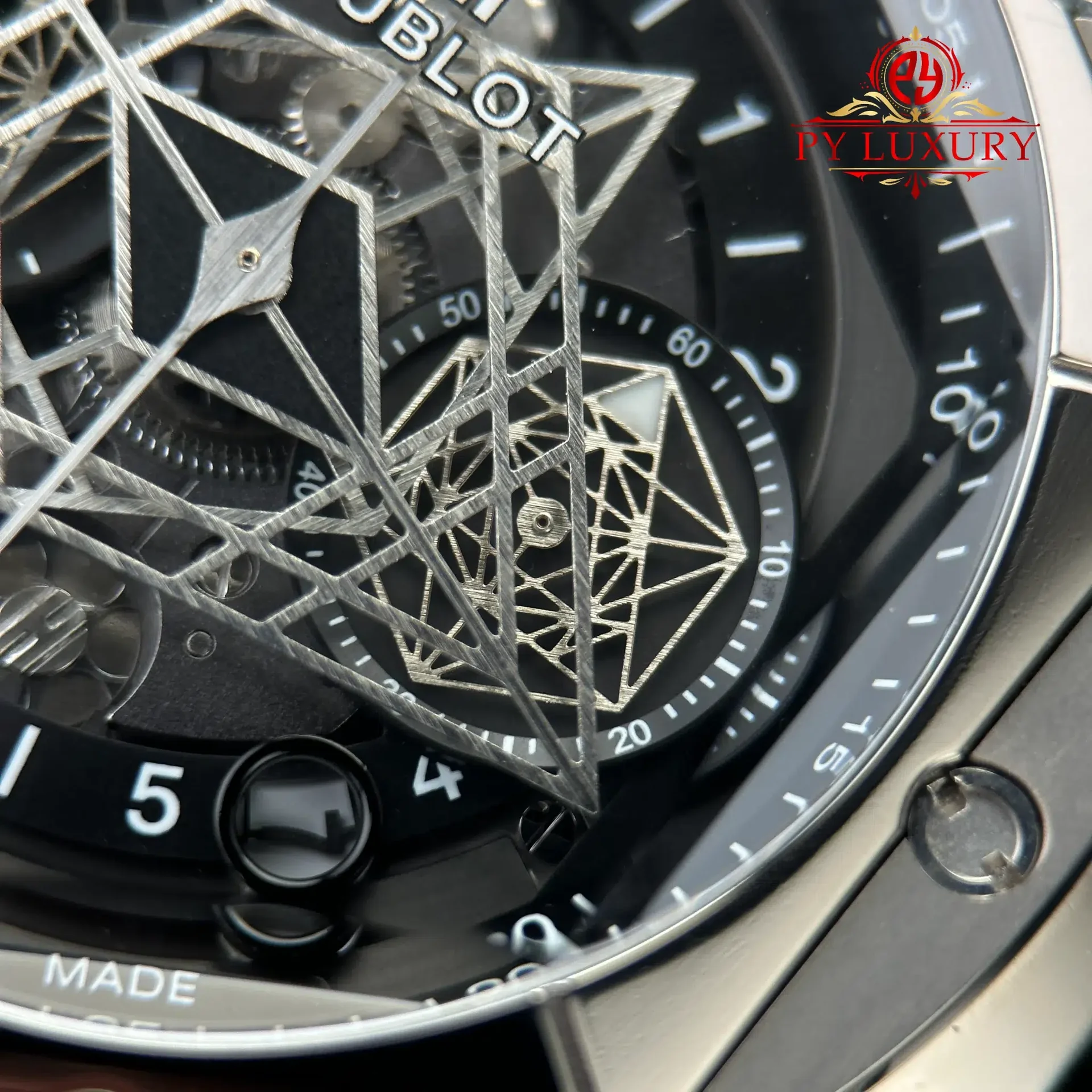 Hublot Big Bang Sang Bleu II Titanium Black Dial Rubber Strap Best Replica BBF 45mm - 图片 6