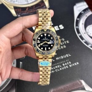 Rolex GMT-Master II 126718GRNR-0001 Yellow Gold Black Dial Jubilee 1:1 Replica Clean Factory 40mm