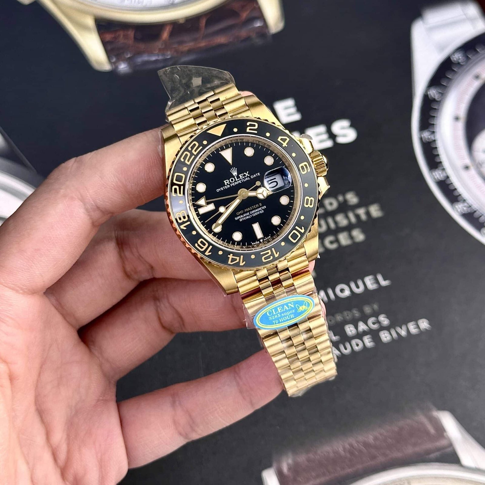 Rolex GMT-Master II 126718GRNR-0001 Yellow Gold Black Dial Jubilee 1:1 Replica Clean Factory 40mm - 图片 2