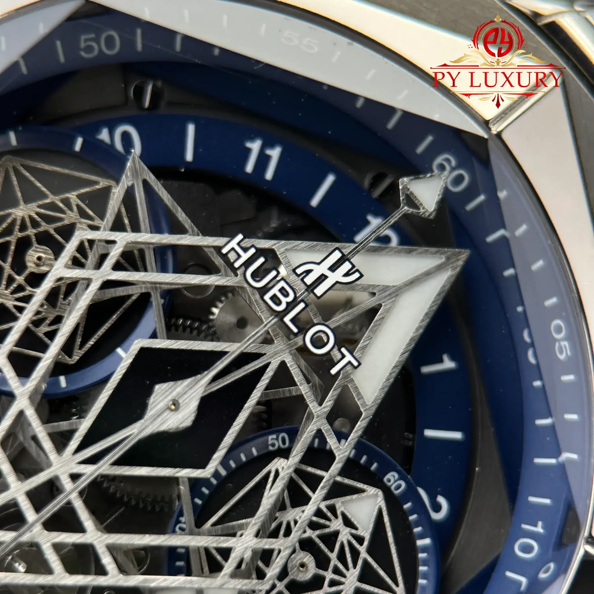 Hublot Big Bang Sang Bleu II Titanium Blue Rubber Strap Best Replica BBF 45mm - 图片 6
