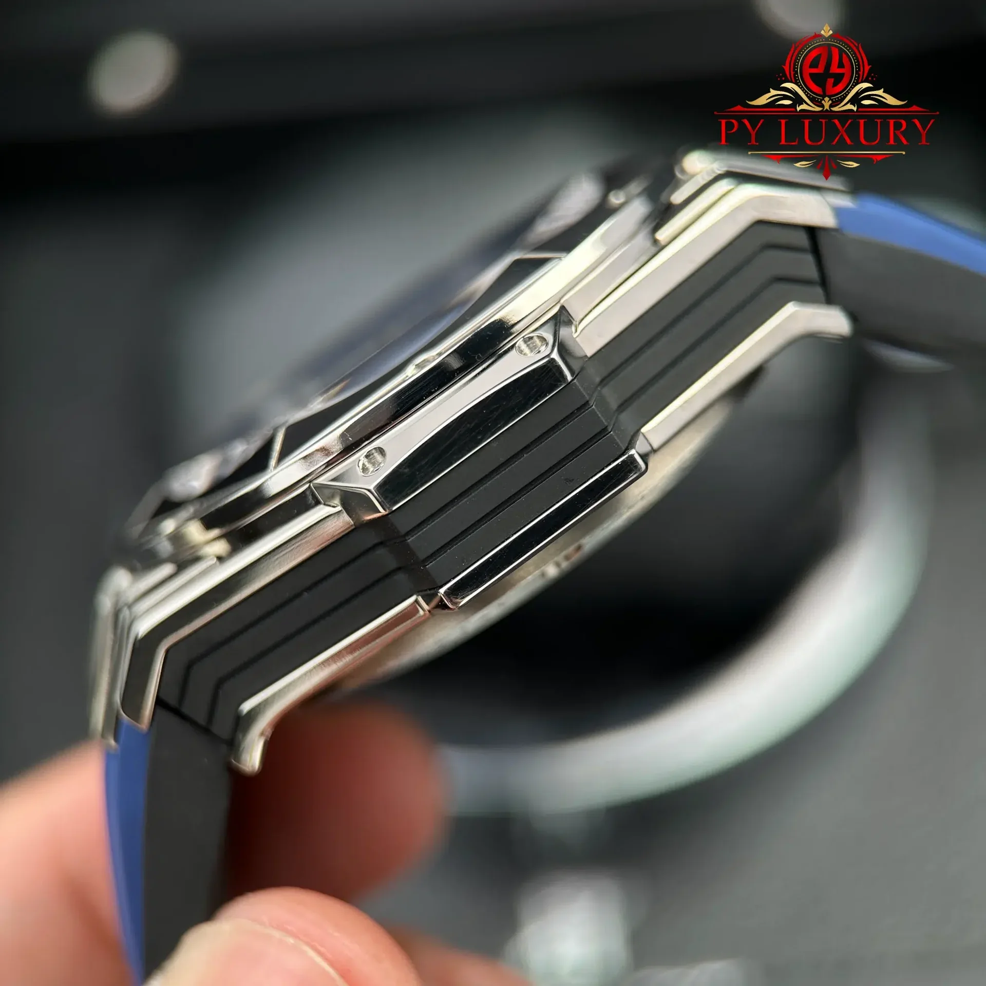 Hublot Big Bang Sang Bleu II Titanium Blue Rubber Strap Best Replica BBF 45mm - 图片 9