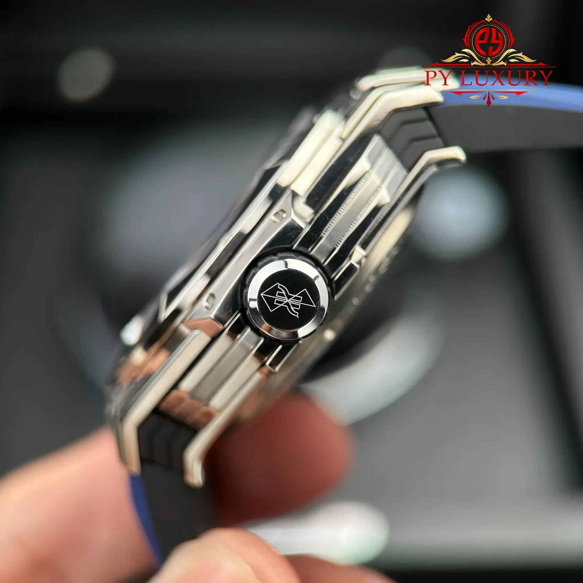 Hublot Big Bang Sang Bleu II Titanium Blue Rubber Strap Best Replica BBF 45mm - 图片 10