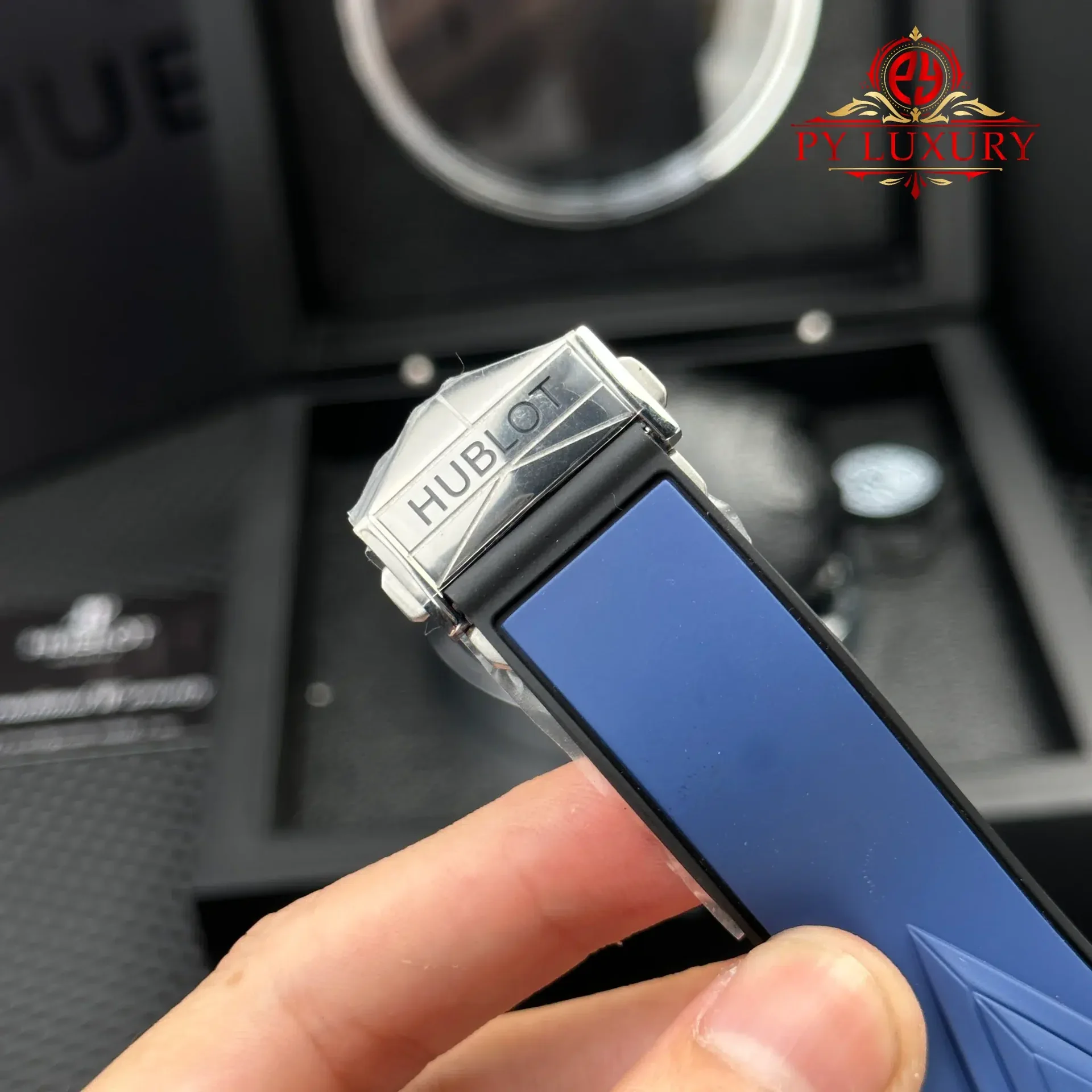 Hublot Big Bang Sang Bleu II Titanium Blue Rubber Strap Best Replica BBF 45mm - 图片 12