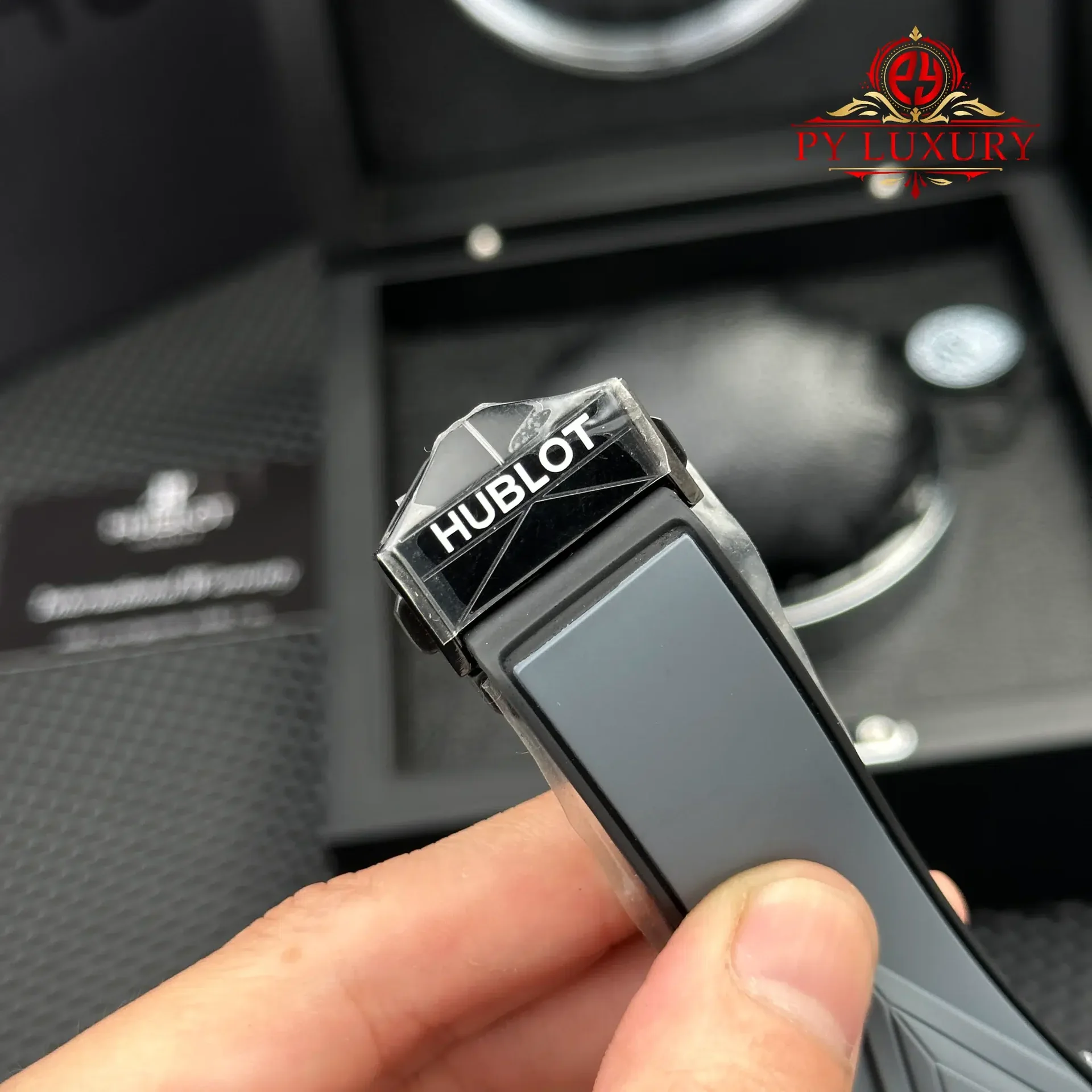 Hublot Big Bang Sang Bleu II Grey Ceramic Rubber Strap Best Replica BBF 45mm - 图片 12