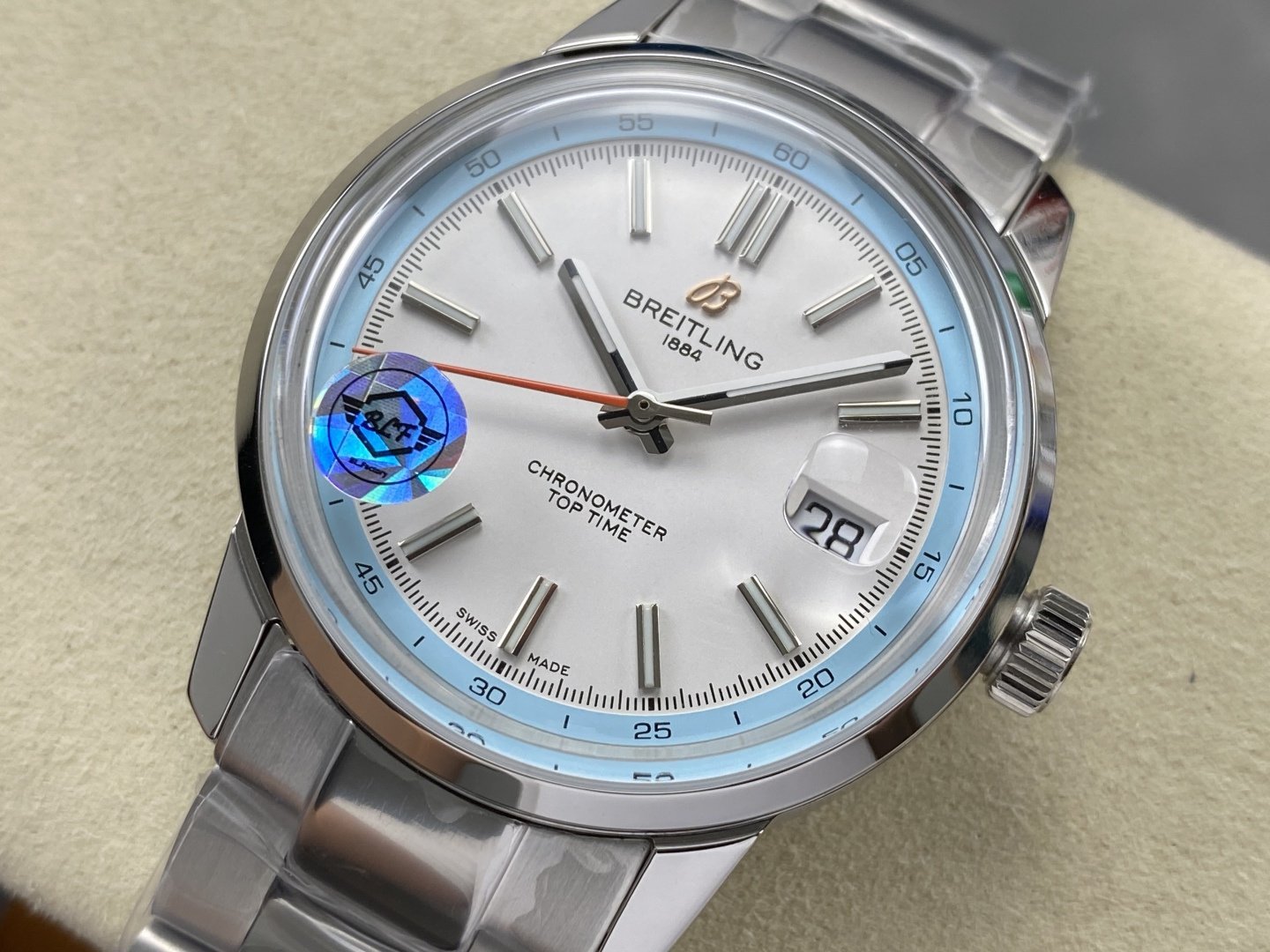Breitling Top Time B31 AB3113281A1A1 Automatic SS White Sky Blue Dial Best Replica BLF 38mm - 图片 4