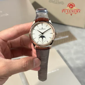 Jaeger-LeCoultre Master Ultra Thin Moonphase Q1362510 Rose Gold Brown Leather Strap Best Replica 39mm
