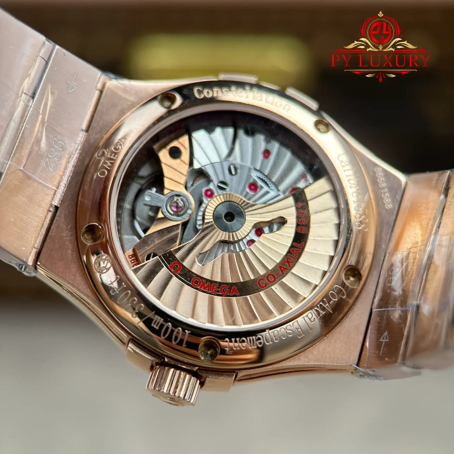 Omega Constellation 123.50.38.21.52.001 Red Gold Silver Diamond Dial Best Replica 38mm - 图片 10