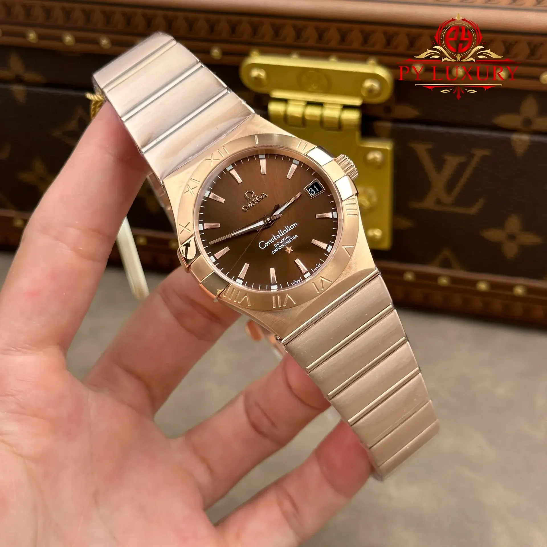 Omega Constellation 123.50.38.21.13.001 Red Gold Brown Dial Best Replica 38mm - 图片 2