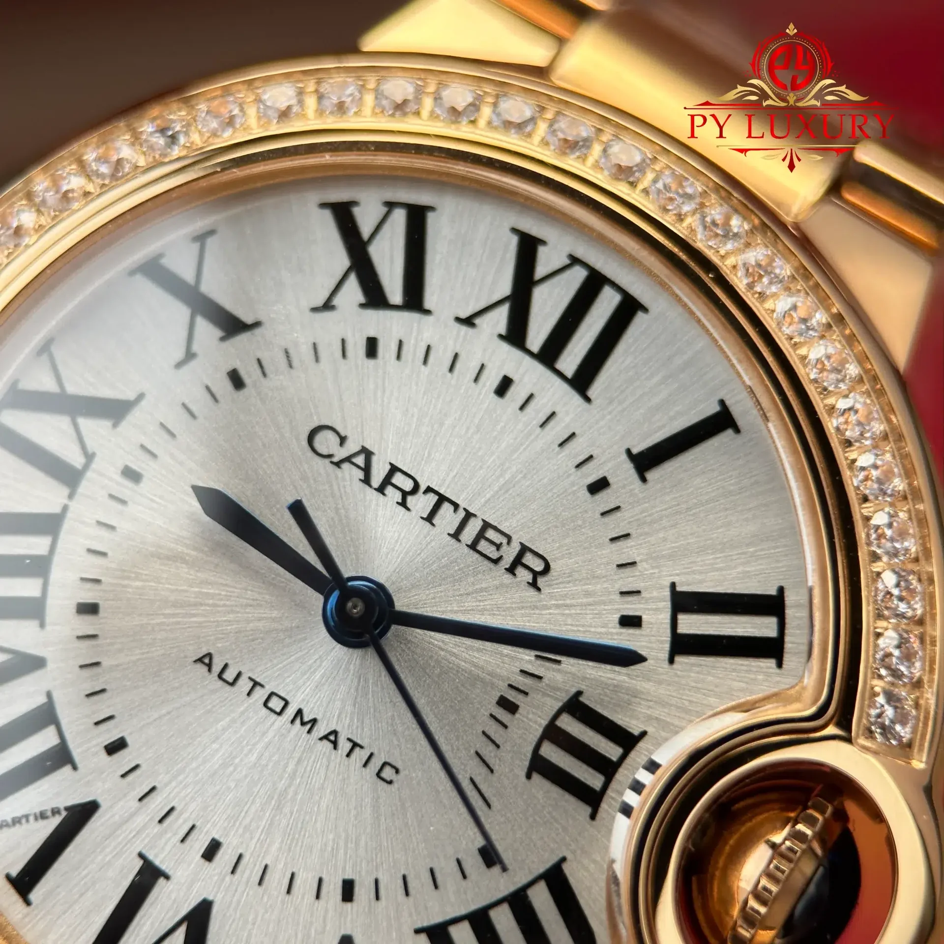 Cartier Ballon Bleu WJBB0063 Automatic Rose Gold Silver Dial Diamond Bezel Best Replica AF 33mm - 图片 6