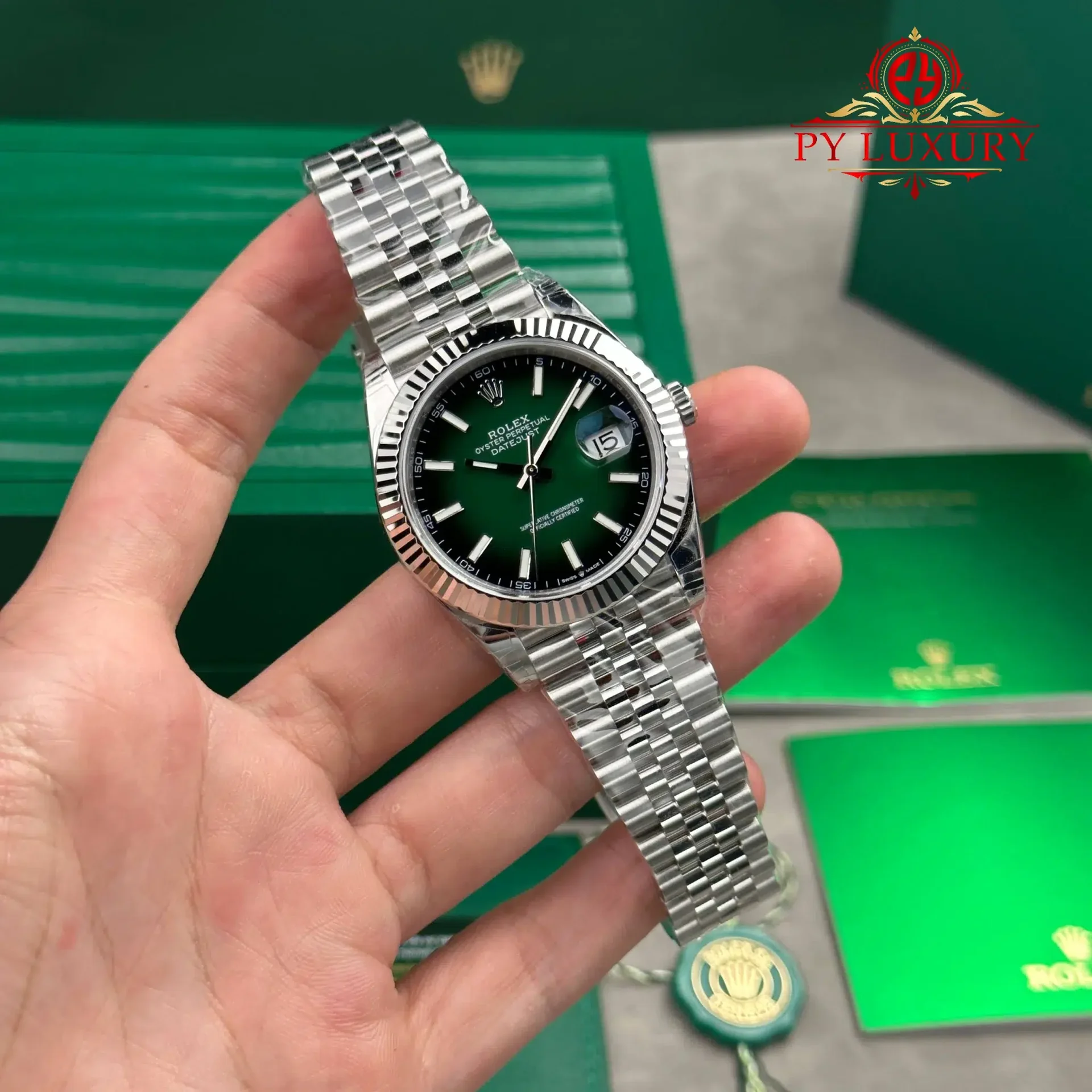 Rolex Datejust 126334 Stainless Steel Green Ombré Dial Jubilee 1:1 Best Replica VSF 41mm - 图片 2