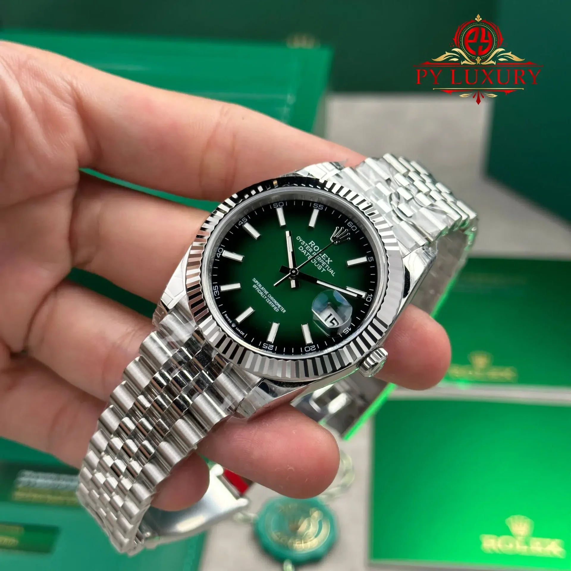 Rolex Datejust 126334 Stainless Steel Green Ombré Dial Jubilee 1:1 Best Replica VSF 41mm - 图片 3