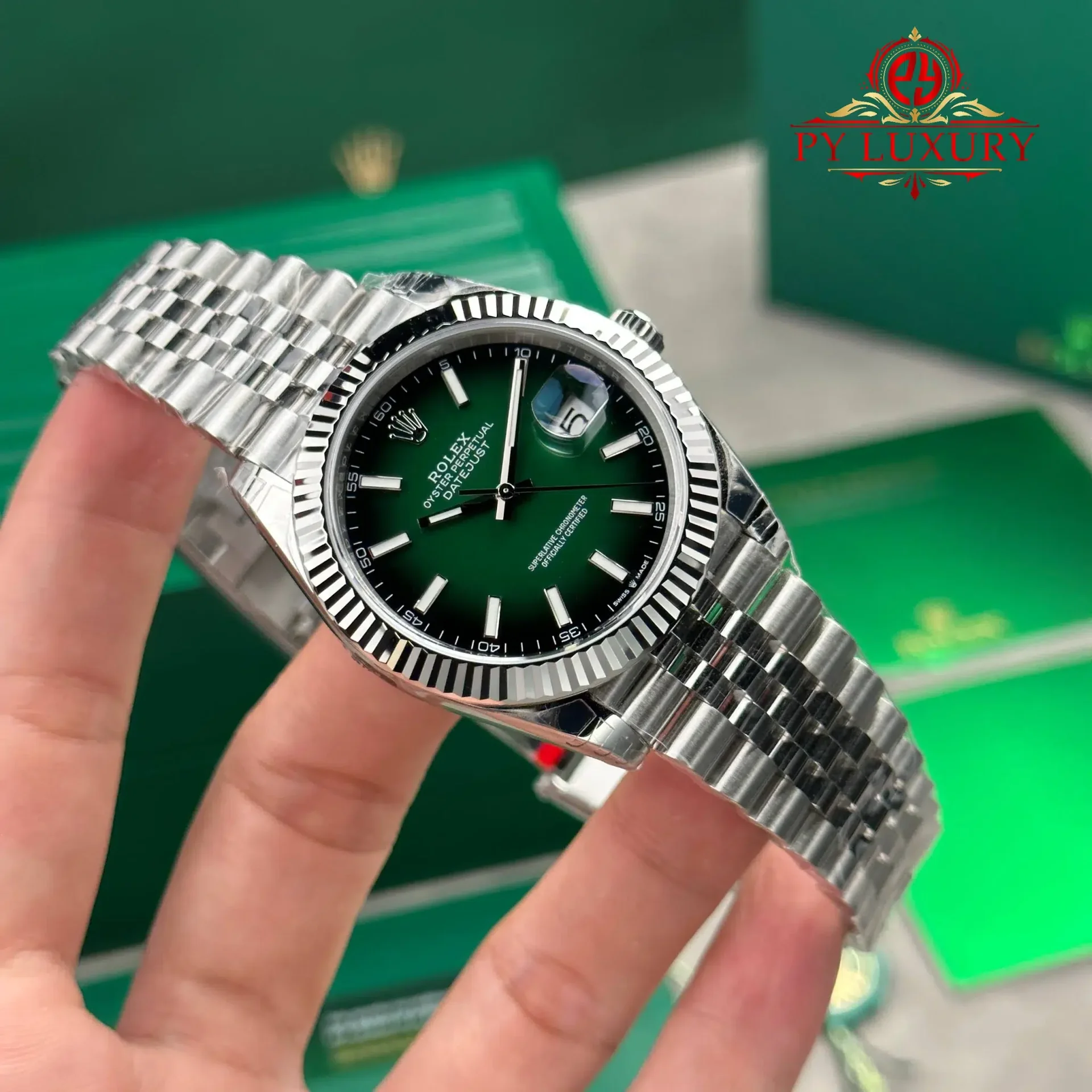 Rolex Datejust 126334 Stainless Steel Green Ombré Dial Jubilee 1:1 Best Replica VSF 41mm - 图片 4