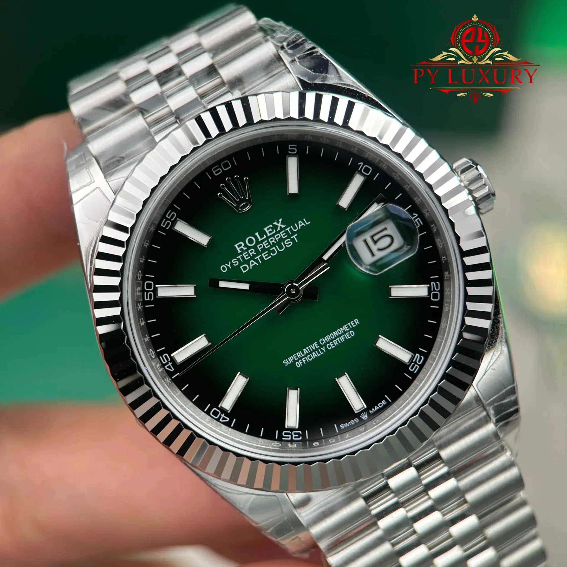 Rolex Datejust 126334 Stainless Steel Green Ombré Dial Jubilee 1:1 Best Replica VSF 41mm - 图片 5