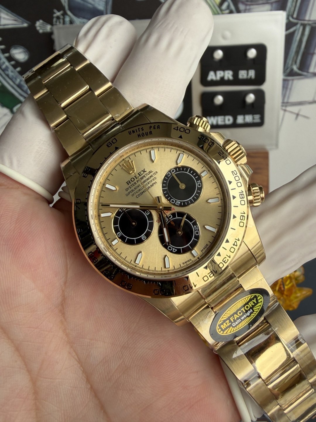 Rolex Daytona 126508-0006 Champagne Dial 18K Yellow Gold Plating Top Quality Replica Gained Weight 210g MZF 40mm - 图片 3