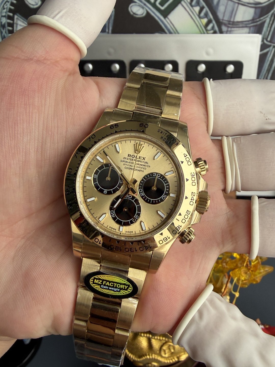 Rolex Daytona 126508-0006 Champagne Dial 18K Yellow Gold Plating Top Quality Replica Gained Weight 210g MZF 40mm - 图片 4