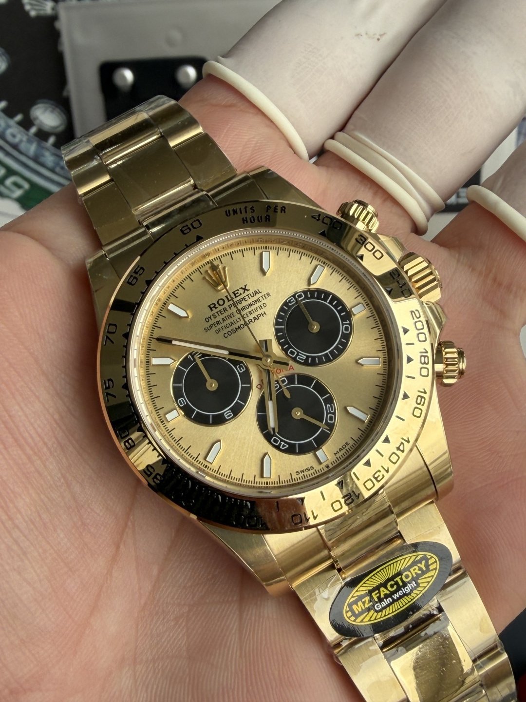 Rolex Daytona 126508-0006 Champagne Dial 18K Yellow Gold Plating Top Quality Replica Gained Weight 210g MZF 40mm - 图片 5