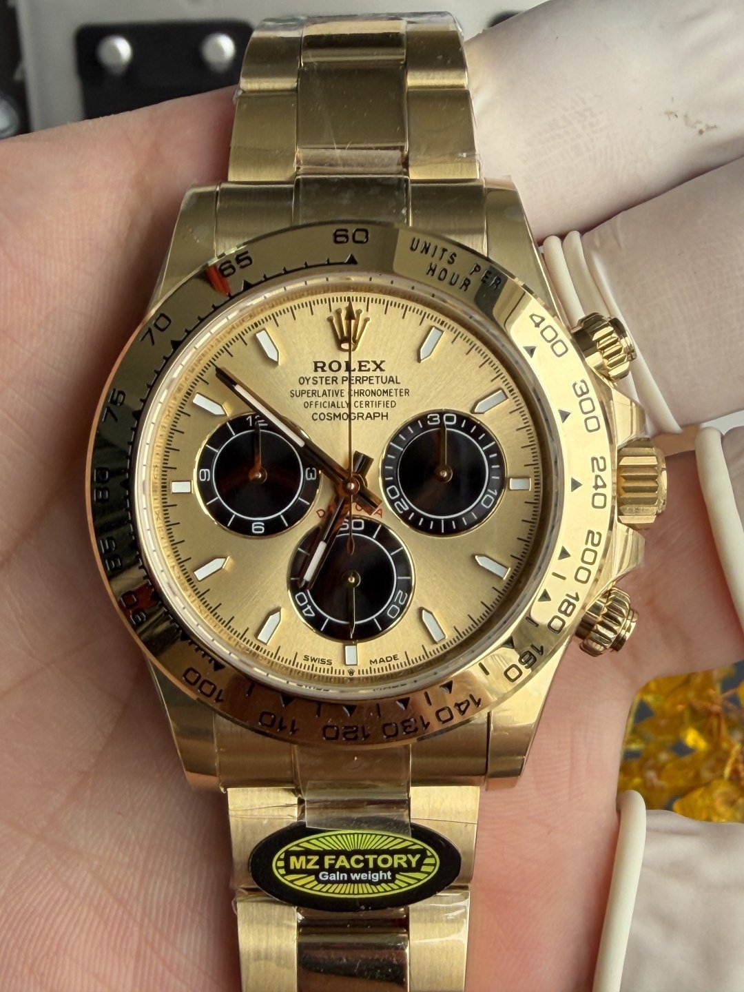 Rolex Daytona 126508-0006 Champagne Dial 18K Yellow Gold Plating Top Quality Replica Gained Weight 210g MZF 40mm - 图片 6
